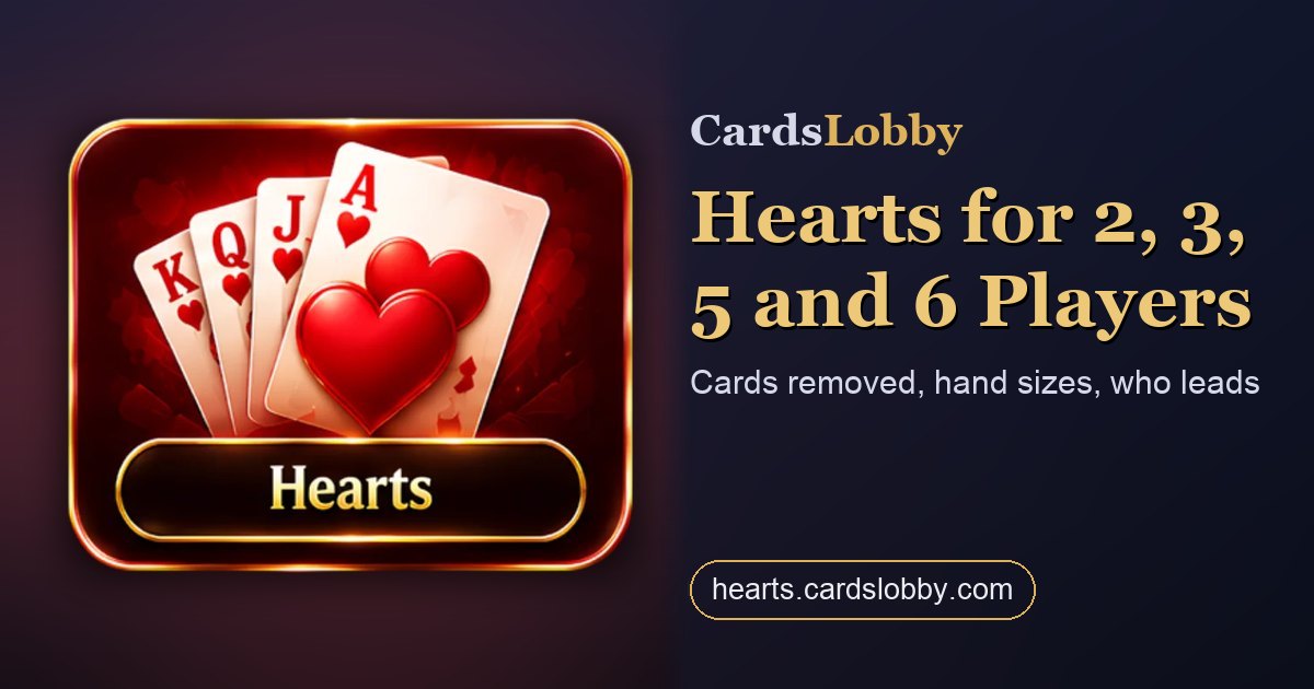Hearts for 2, 3, 5 and 6 Players