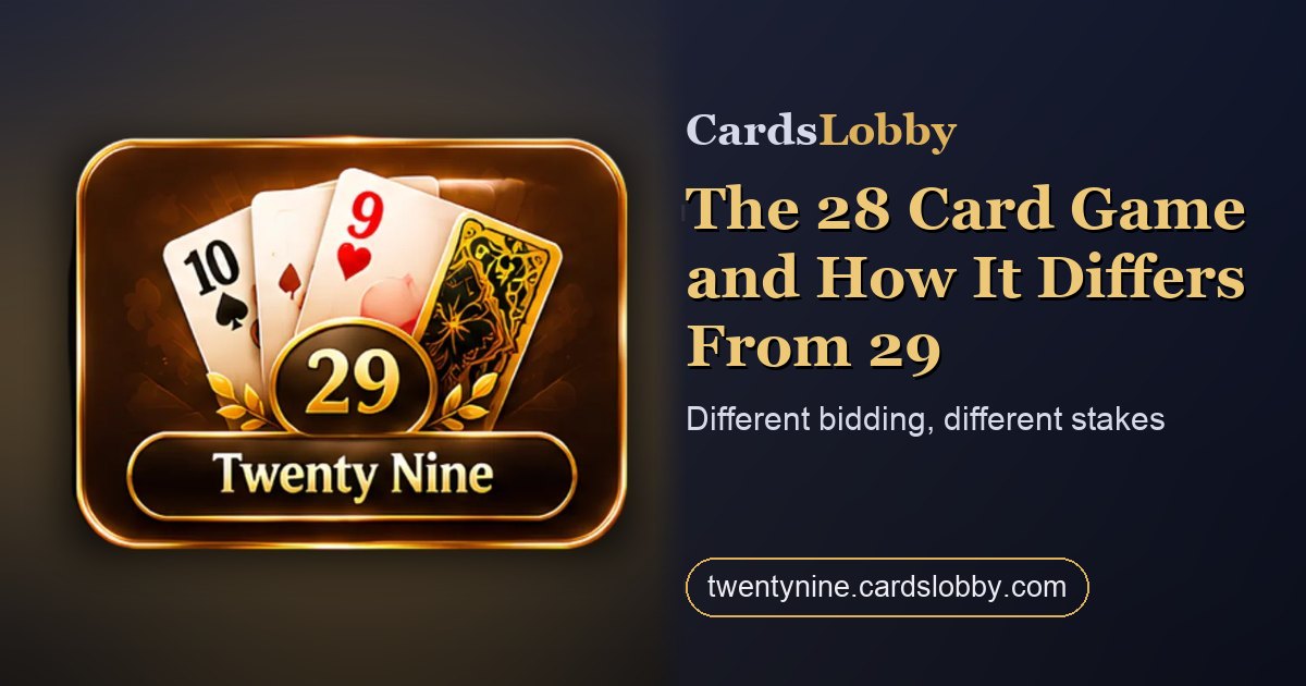 The 28 Card Game and How It Differs From 29
